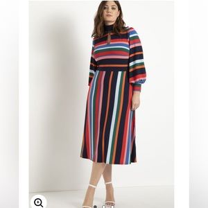NWT Eloquii Striped Rainbow Dress Size 20W